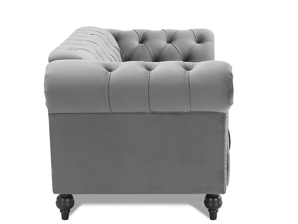 TGC TGC Monroe Grey Velvet Fabric 2 Seater Sofa