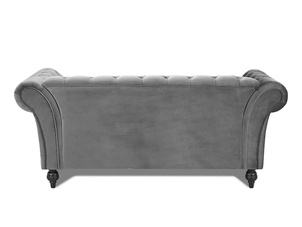TGC TGC Monroe Grey Velvet Fabric 3 Seater Sofa
