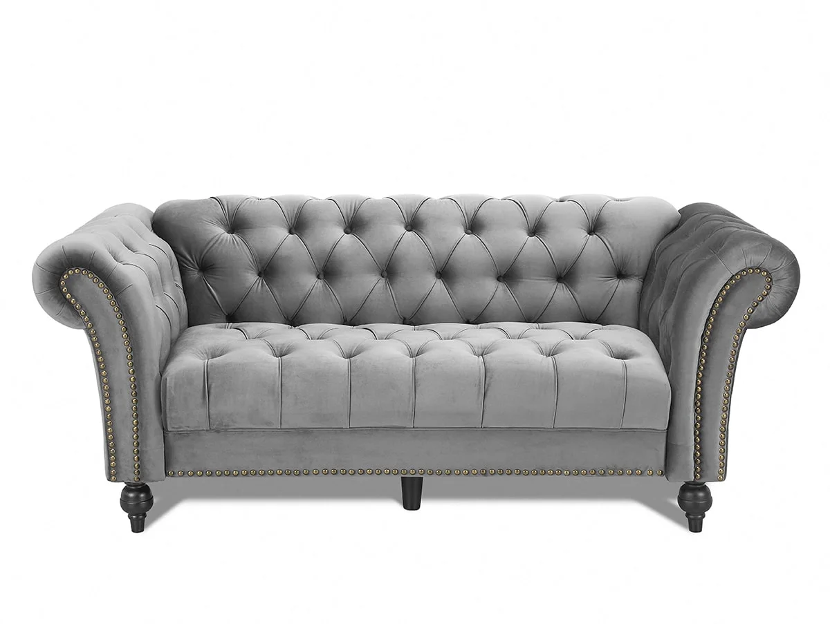 TGC TGC Monroe Grey Velvet 3 Seater Sofa