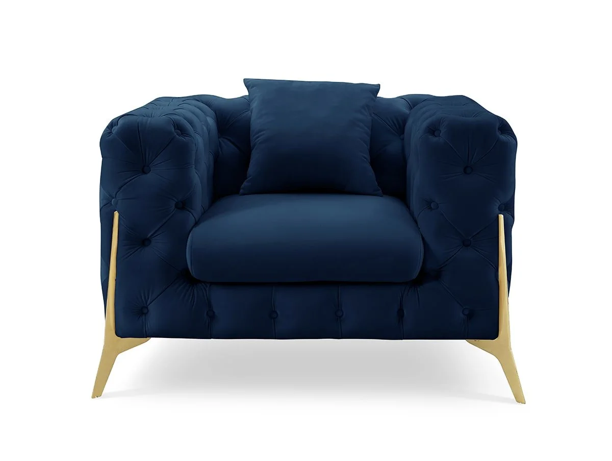 TGC TGC Panther Blue Velvet Chair