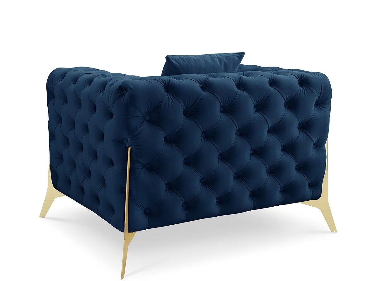 TGC TGC Panther Blue Velvet Chair
