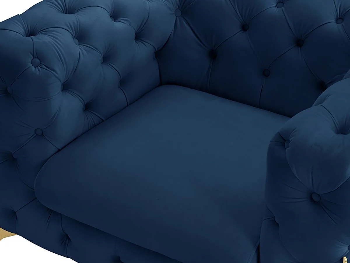 TGC TGC Panther Blue Velvet Chair