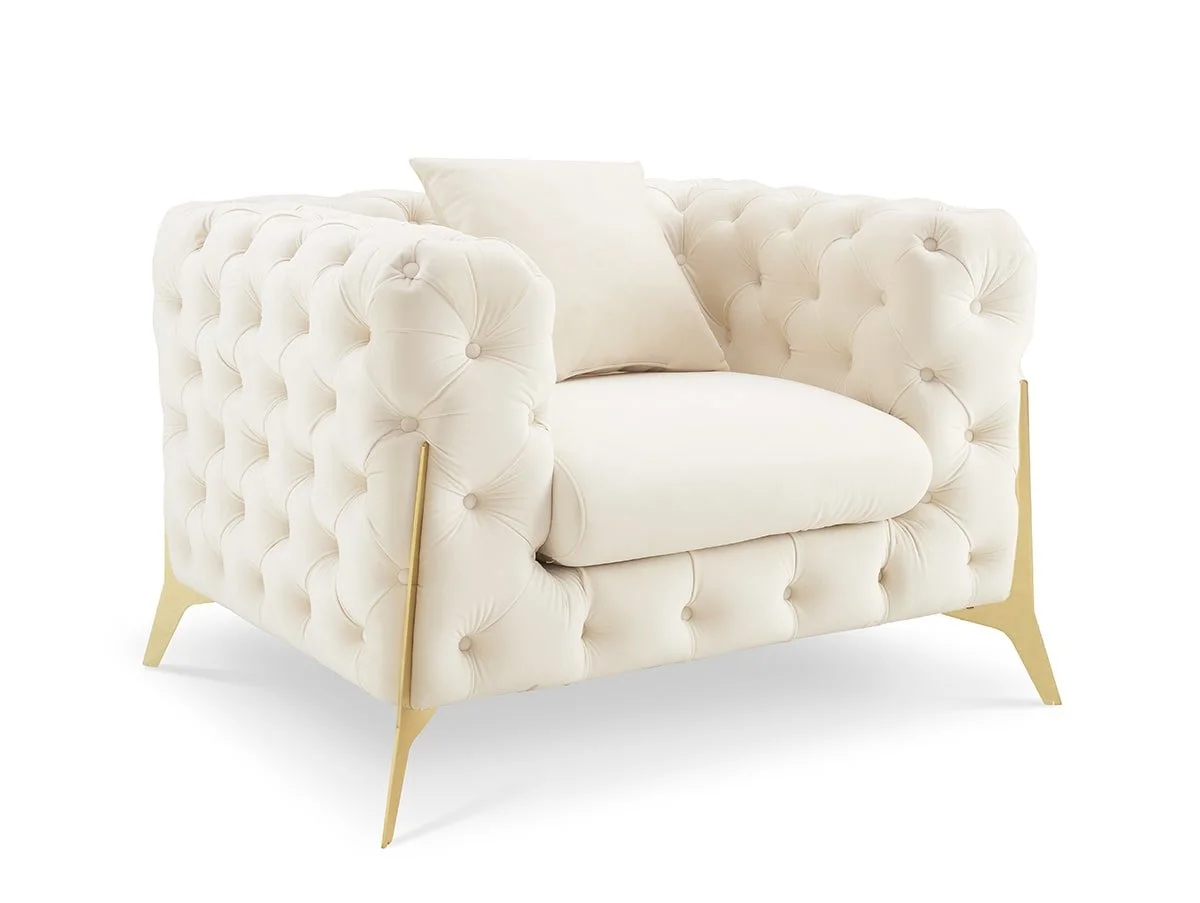 TGC TGC Panther Cream Velvet Chair