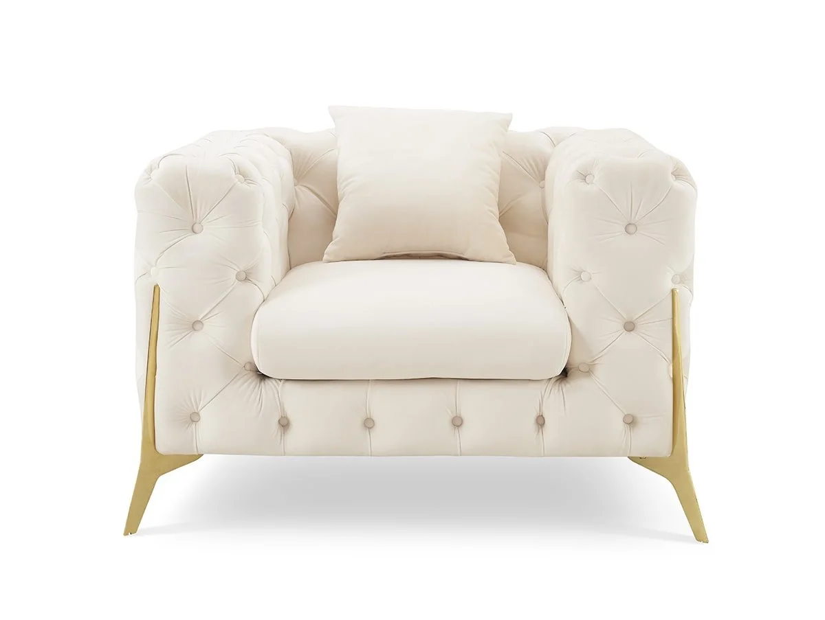 TGC TGC Panther Cream Velvet Chair