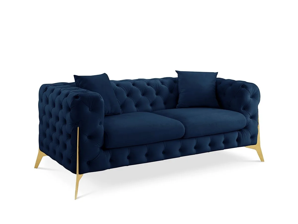 TGC TGC Panther Blue Velvet 2 Seater Sofa