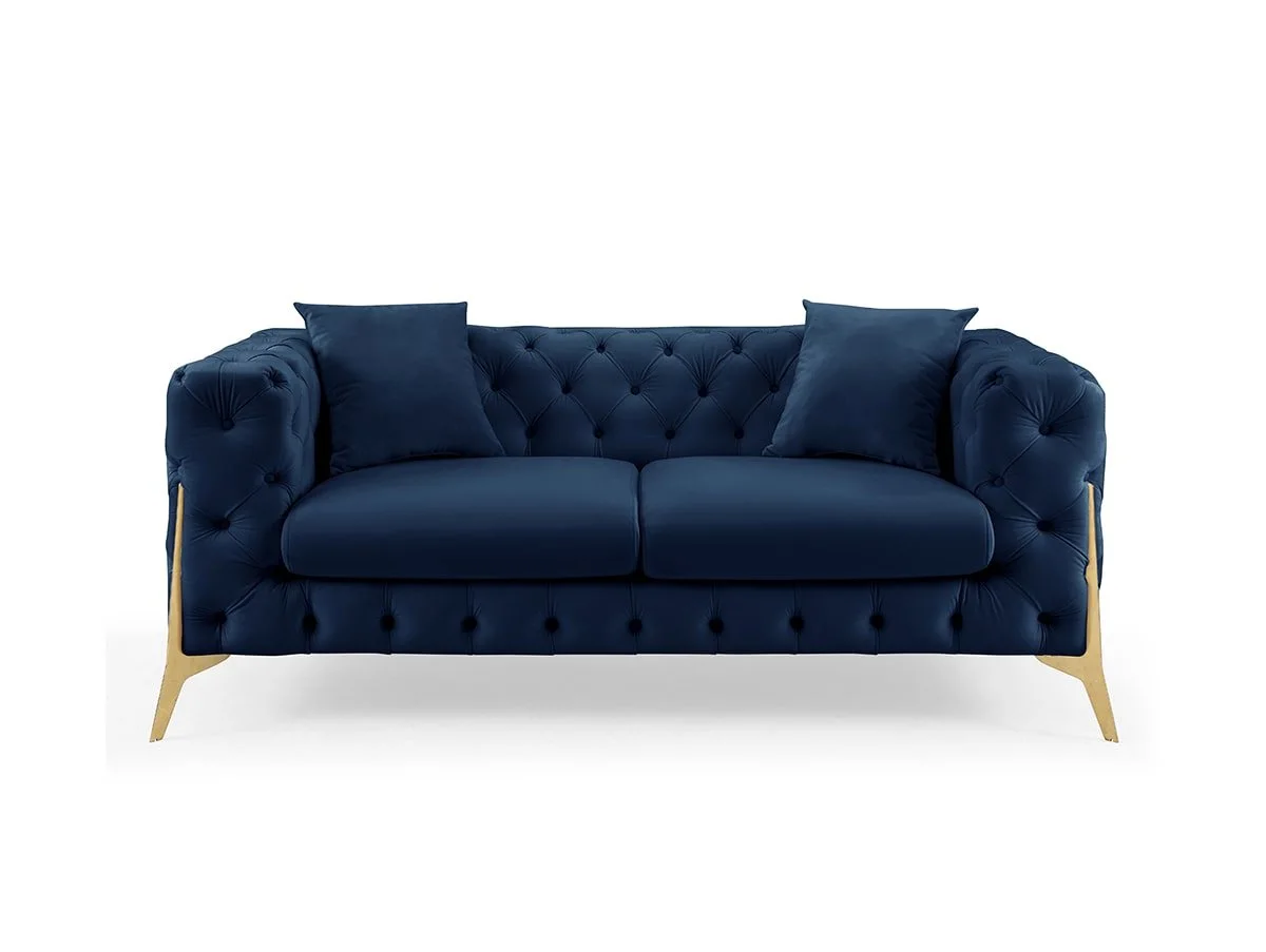 TGC TGC Panther Blue Velvet 2 Seater Sofa
