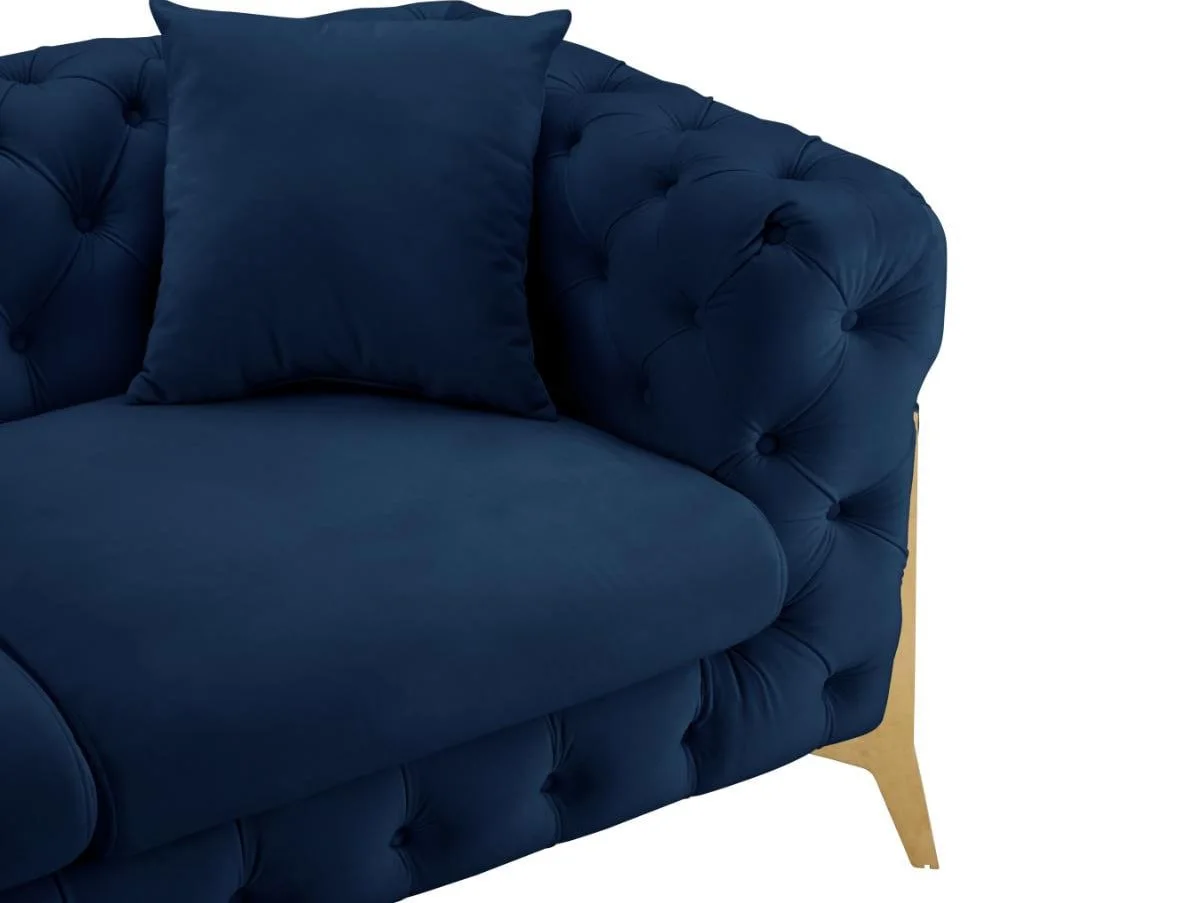 TGC TGC Panther Blue Velvet 3 Seater Sofa