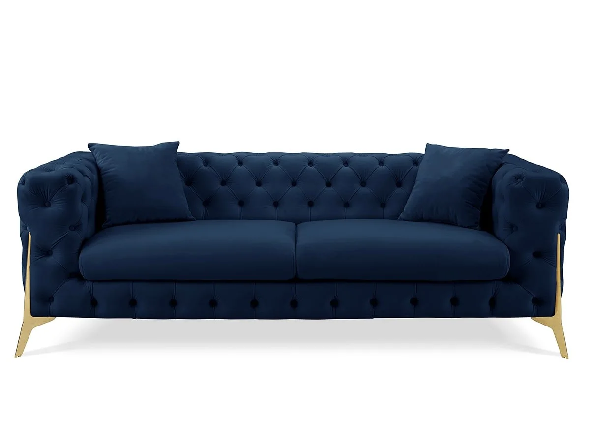 TGC TGC Panther Blue Velvet 3 Seater Sofa