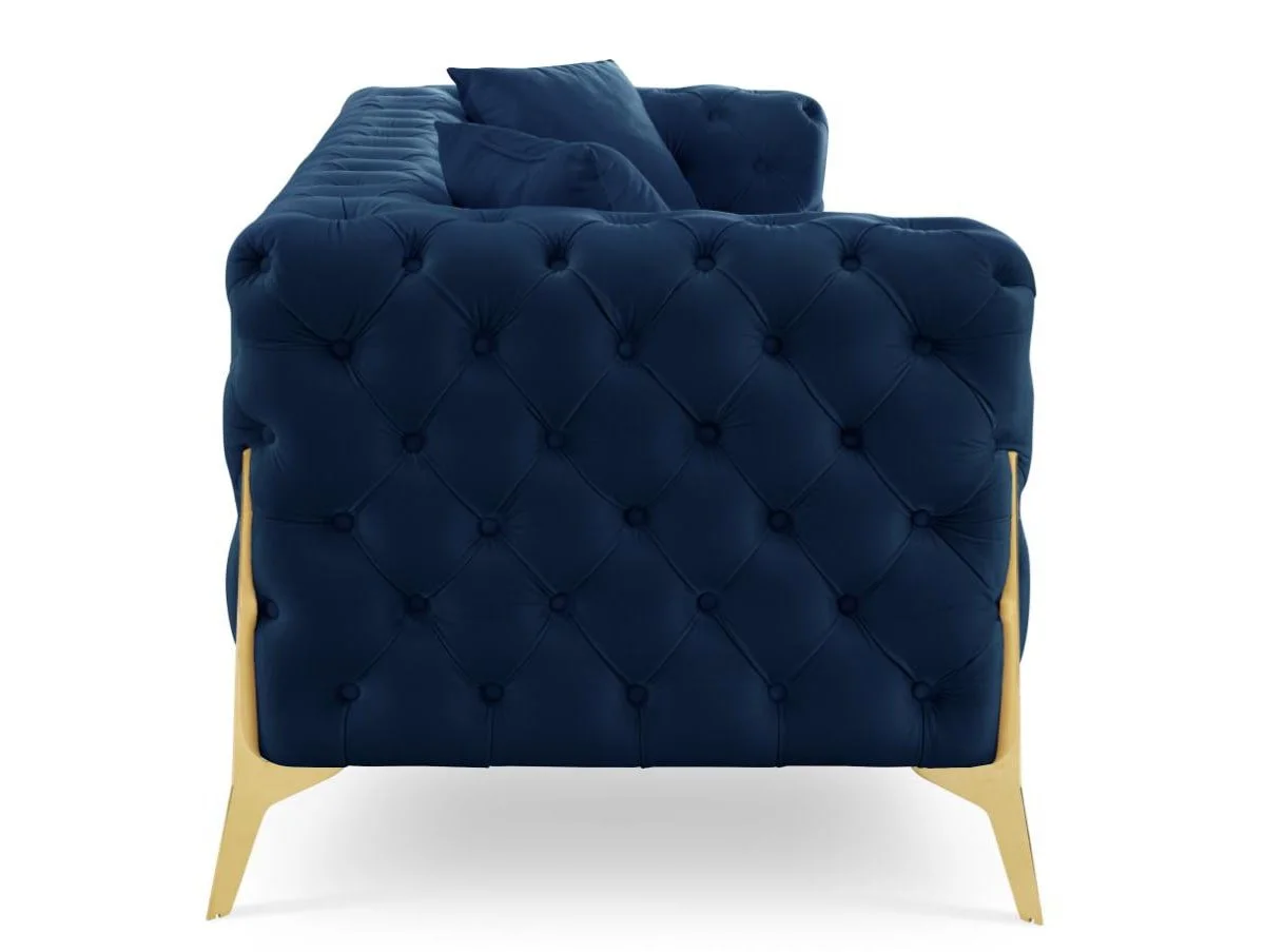 TGC TGC Panther Blue Velvet 3 Seater Sofa