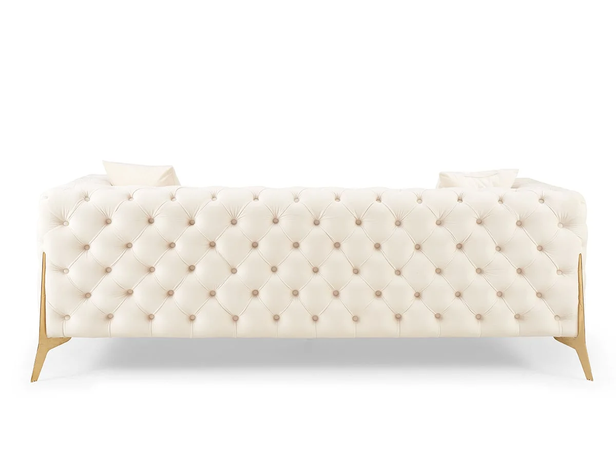 TGC TGC Panther Cream Velvet 3 Seater Sofa