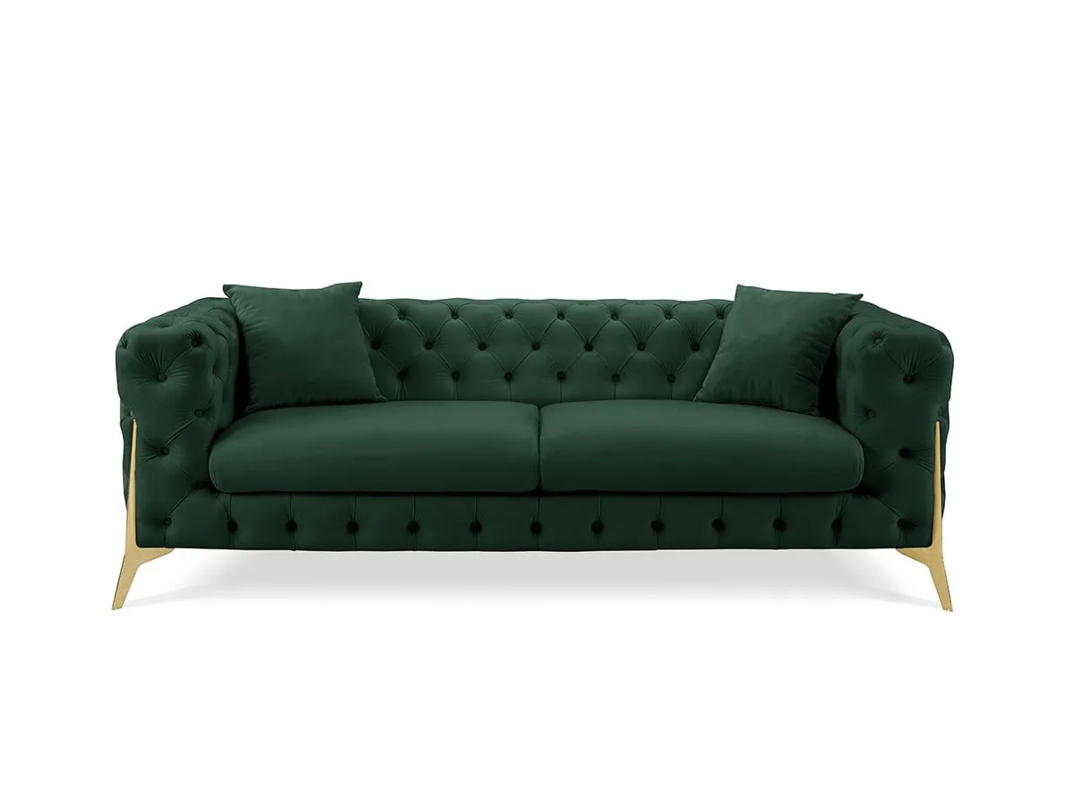 TGC TGC Panther Green Velvet 3 Seater Sofa