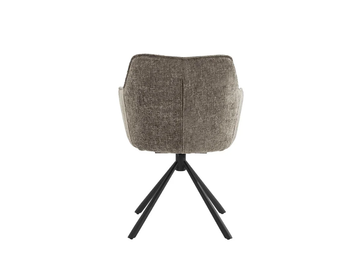 TGC TGC Pearl Set of 2 Beige & Grey Fabric Swivel Dining Chairs