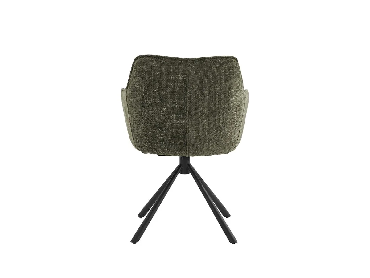 TGC TGC Pearl Set of 2 Green & Grey Fabric Swivel Dining Chairs