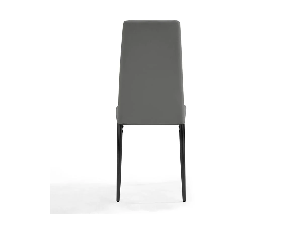 TGC TGC Sara Set of 4 Grey Faux Leather Dining Chairs with Black Legs