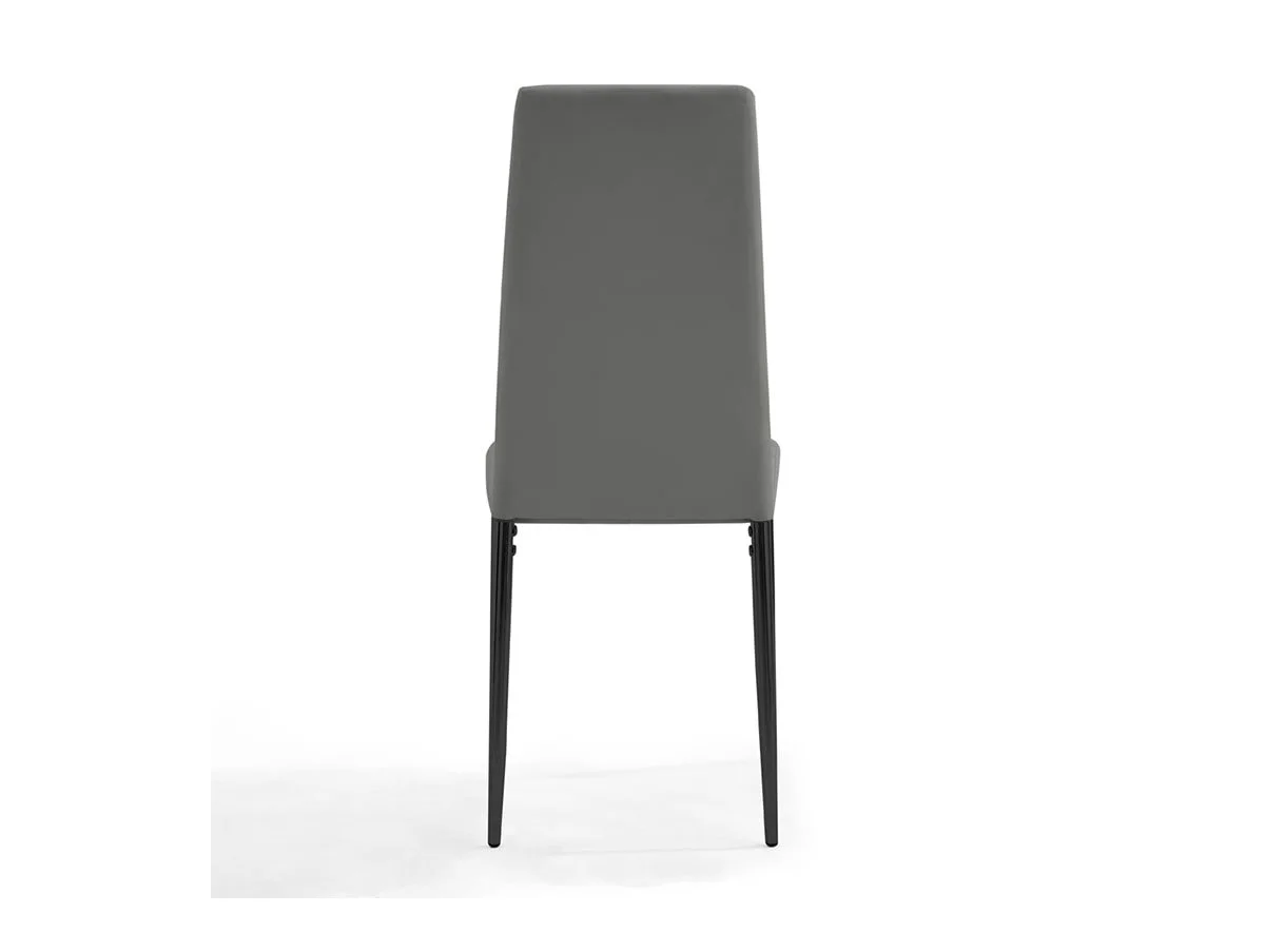 TGC TGC Sara Set of 4 Grey Faux Leather Dining Chairs with Black Legs