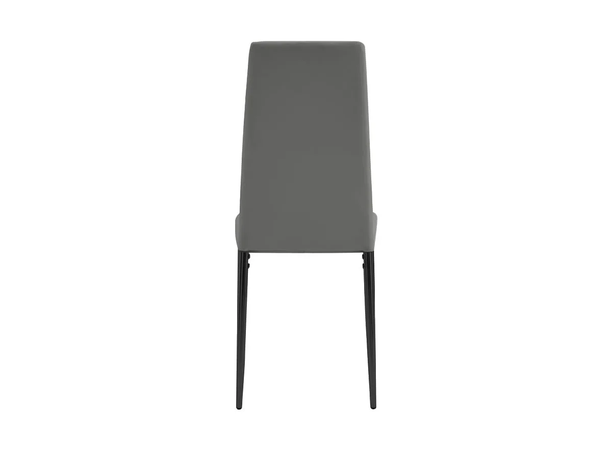 TGC TGC Sara Set of 6 Grey Faux Leather Dining Chairs with Black Legs