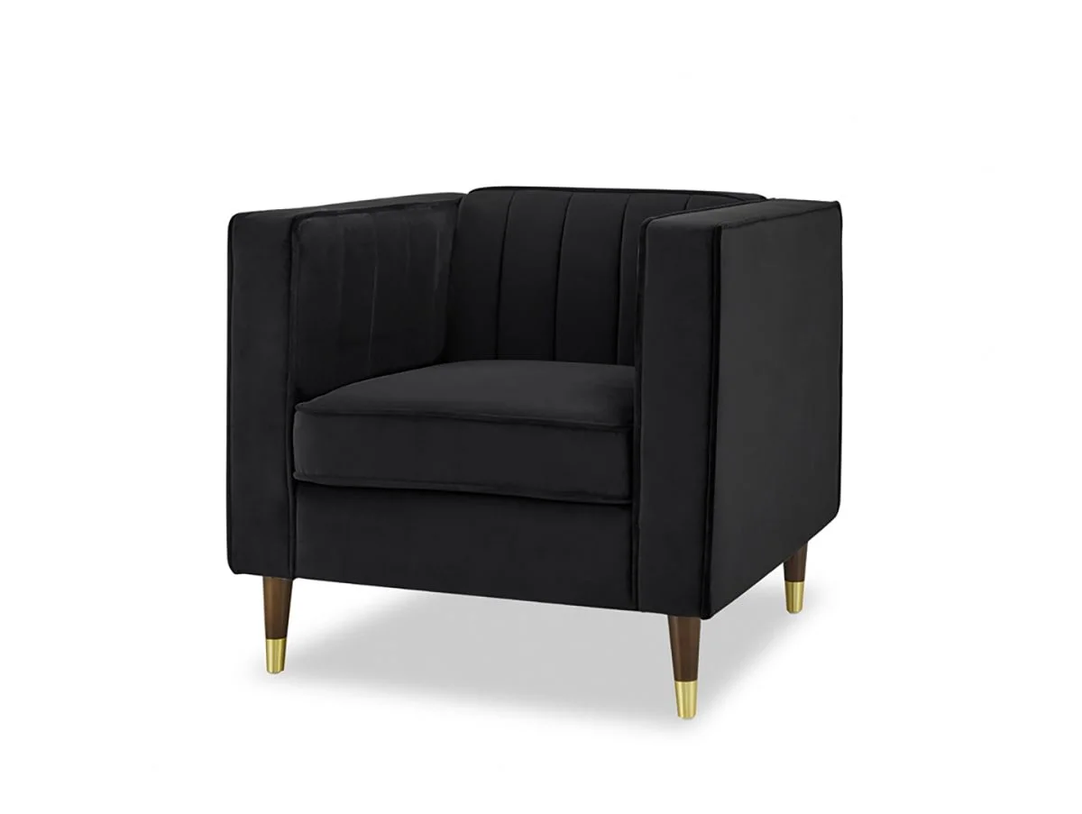 TGC TGC Tammy Black Velvet Fabric Chair