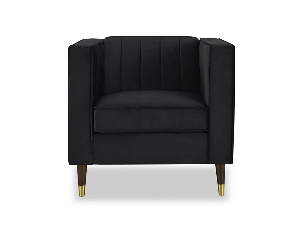 TGC TGC Tammy Black Velvet Fabric Chair