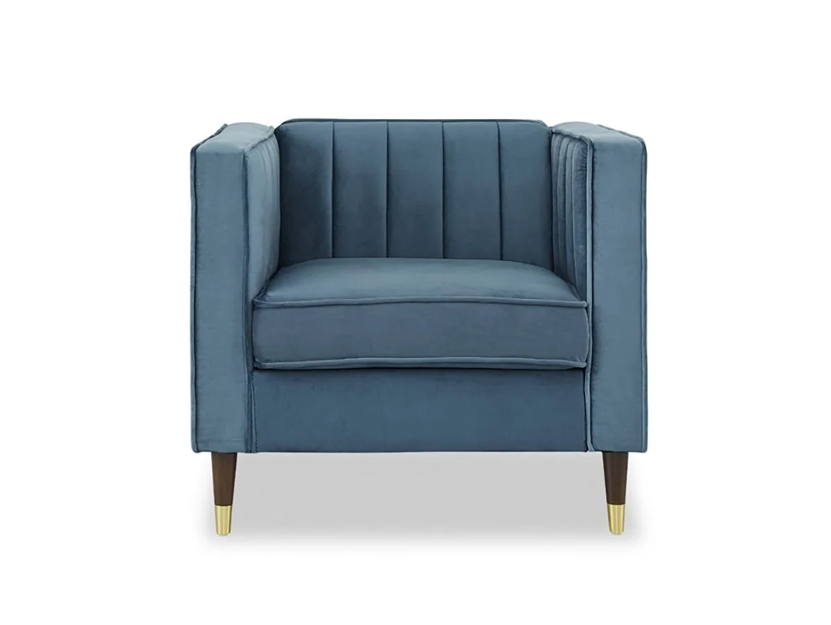 TGC TGC Tammy Blue Velvet Fabric Chair