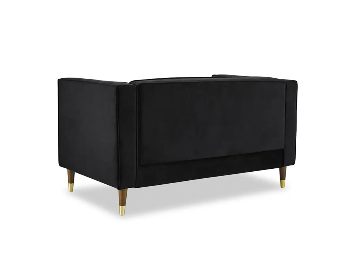 TGC TGC Tammy Black Velvet Fabric 2 Seater Sofa