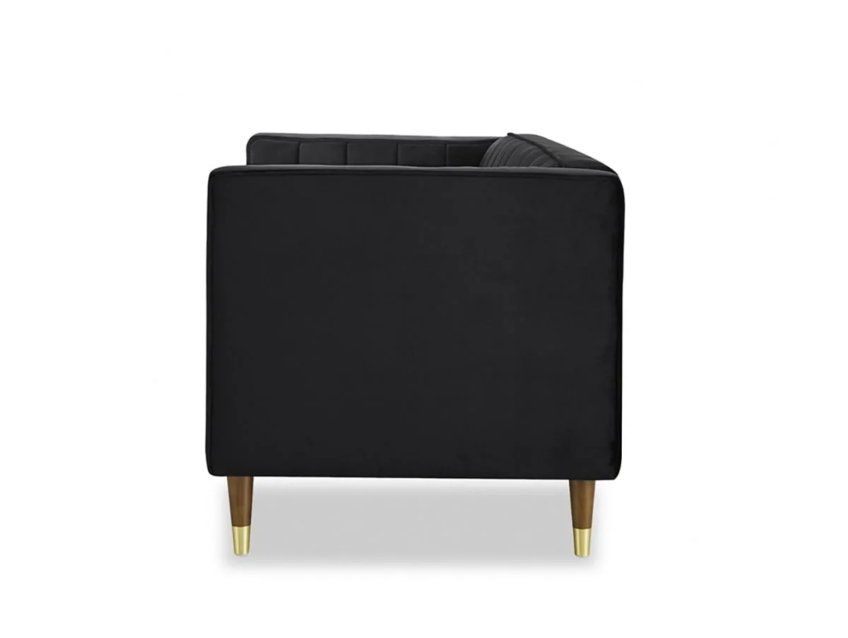 TGC TGC Tammy Black Velvet Fabric 2 Seater Sofa