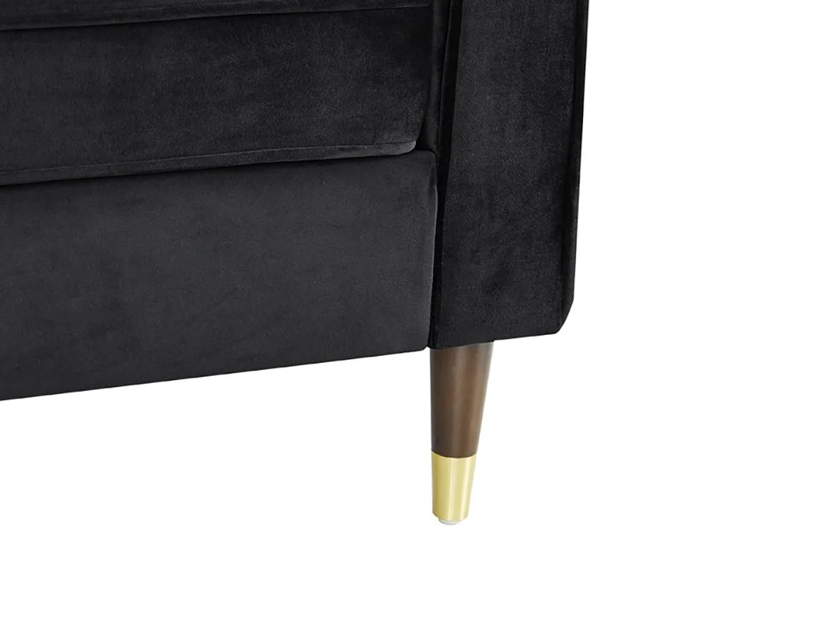 TGC TGC Tammy Black Velvet Fabric 2 Seater Sofa