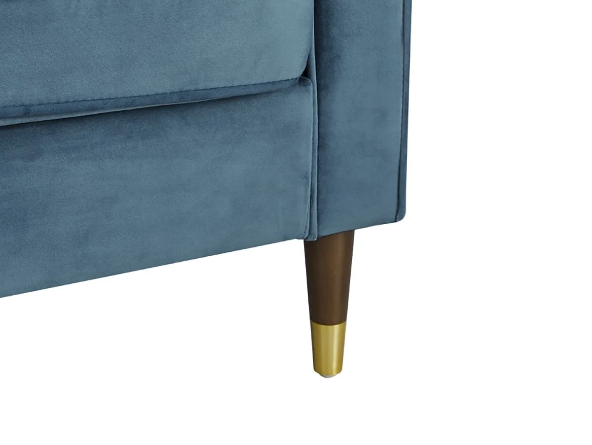 TGC TGC Tammy Blue Velvet Fabric 2 Seater Sofa
