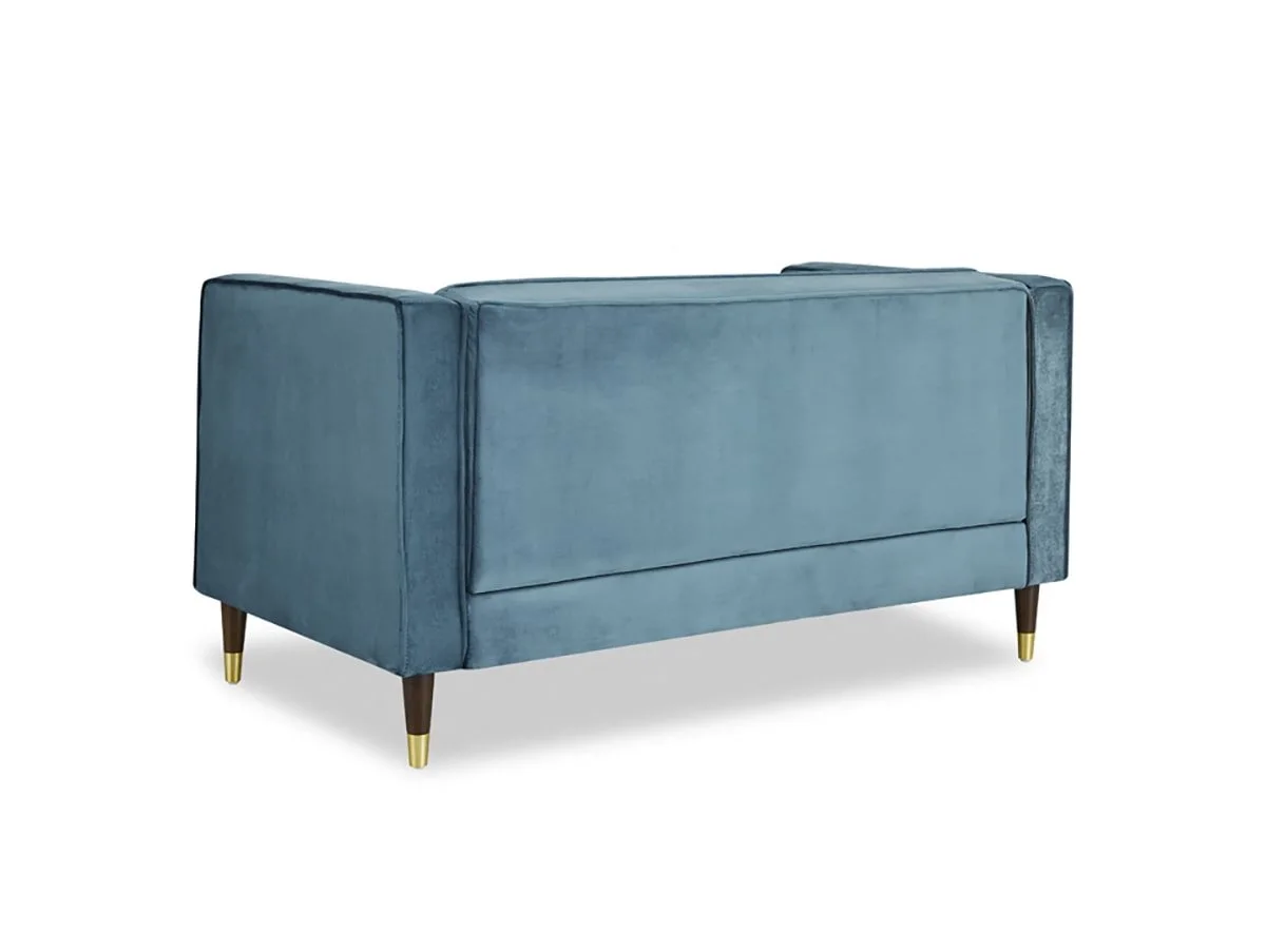 TGC TGC Tammy Blue Velvet Fabric 2 Seater Sofa