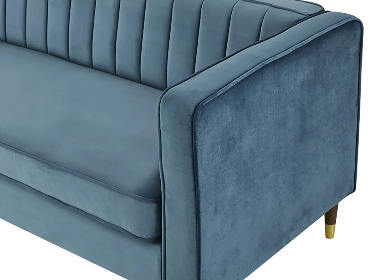 TGC TGC Tammy Blue Velvet Fabric 2 Seater Sofa