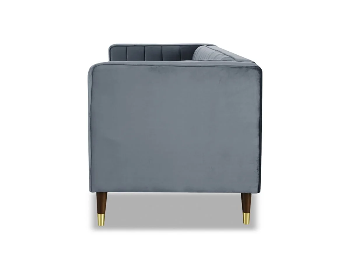 TGC TGC Tammy Grey Velvet Fabric 3 Seater Sofa