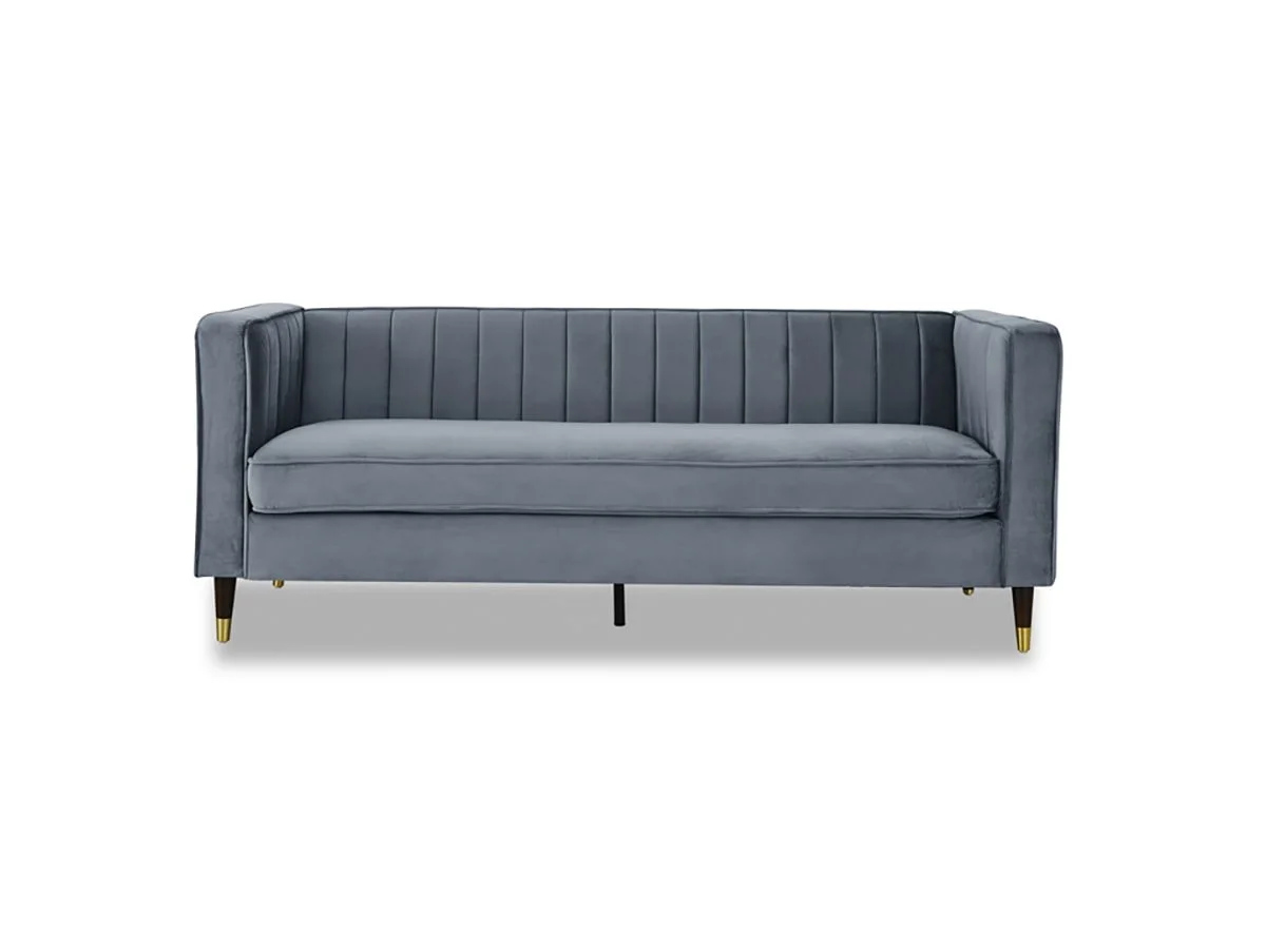 TGC TGC Tammy Grey Velvet Fabric 3 Seater Sofa