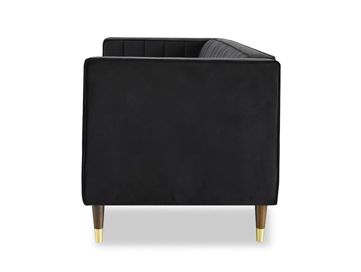 TGC TGC Tammy Black Velvet Fabric 3 Seater Sofa