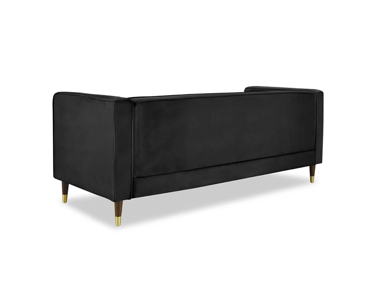 TGC TGC Tammy Black Velvet Fabric 3 Seater Sofa
