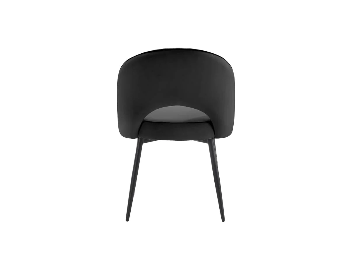 TGC TGC Tilly Set of 2 Black Velvet Fabric Dining Chairs