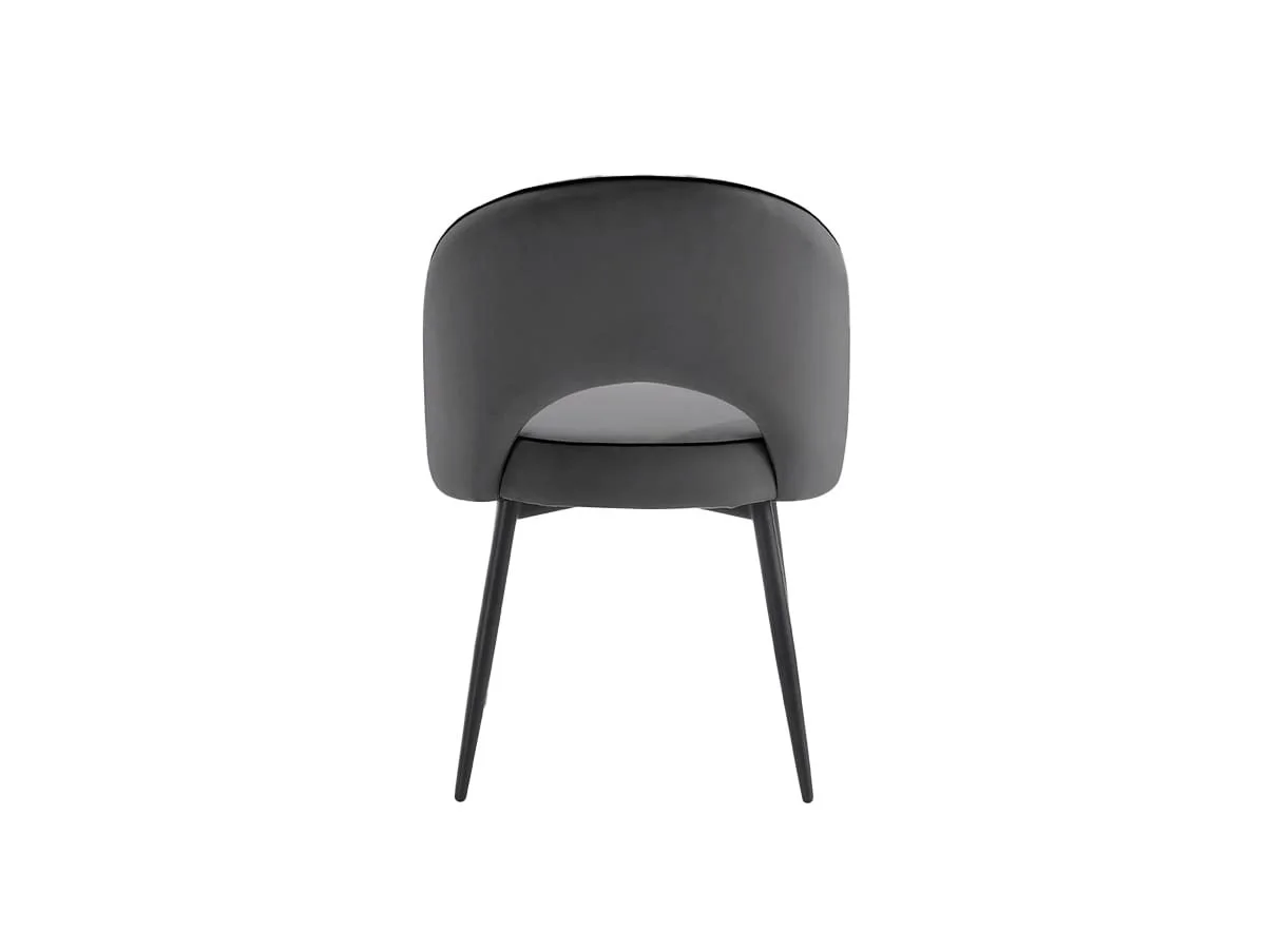 TGC TGC Tilly Set of 2 Grey Velvet Fabric Dining Chairs