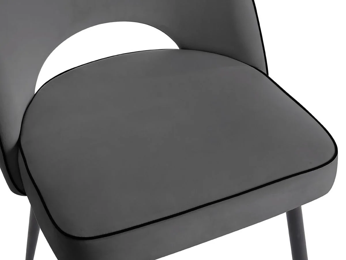 TGC TGC Tilly Set of 2 Grey Velvet Fabric Dining Chairs