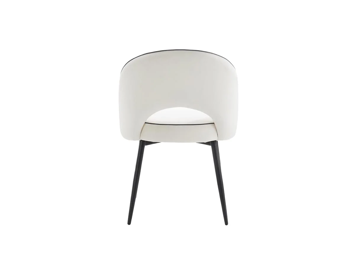 TGC TGC Tilly Set of 2 Ivory Velvet Fabric Dining Chairs