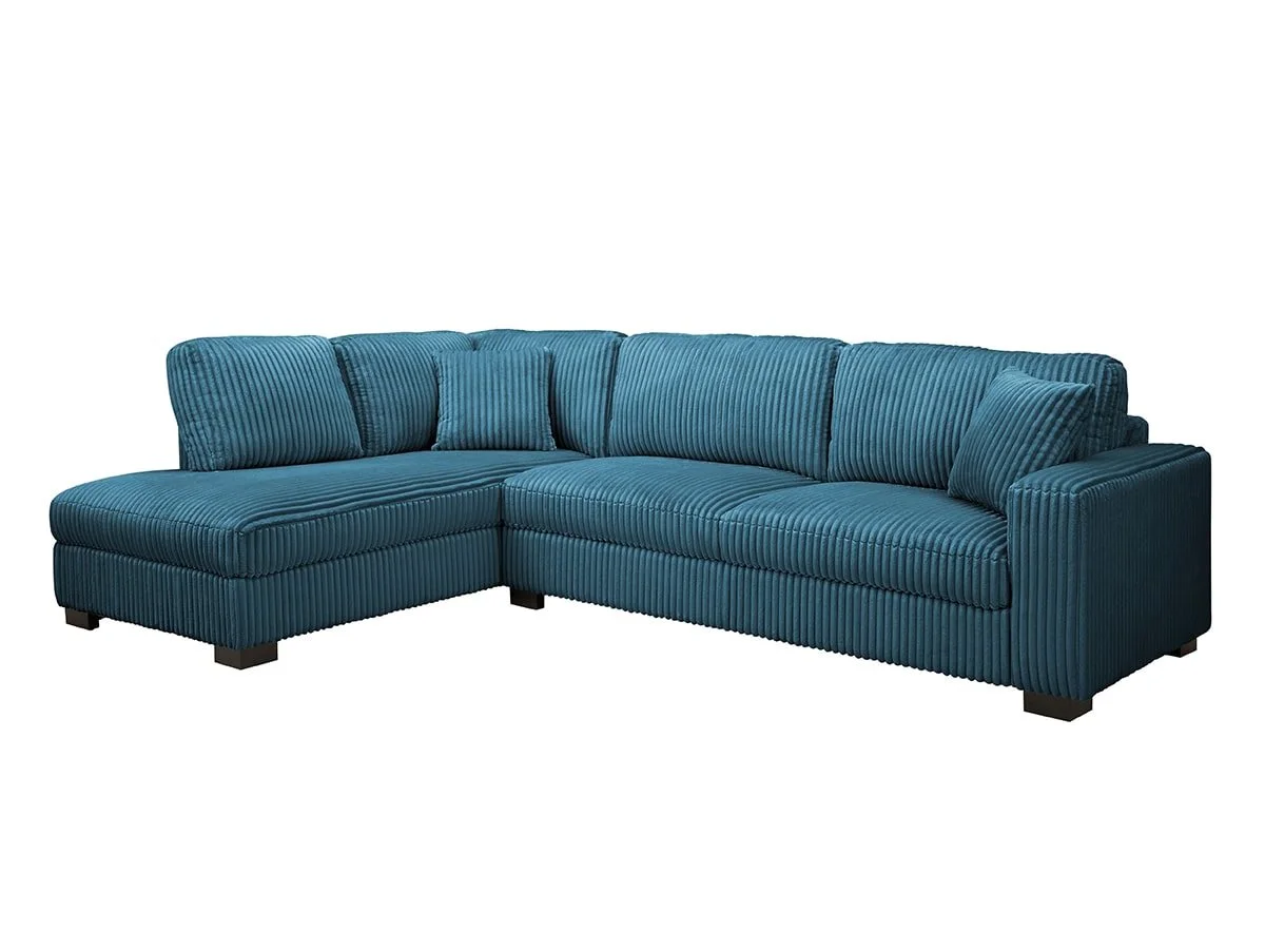 TGC TGC Tracey Blue Cord Fabric Left Hand Corner Sofa