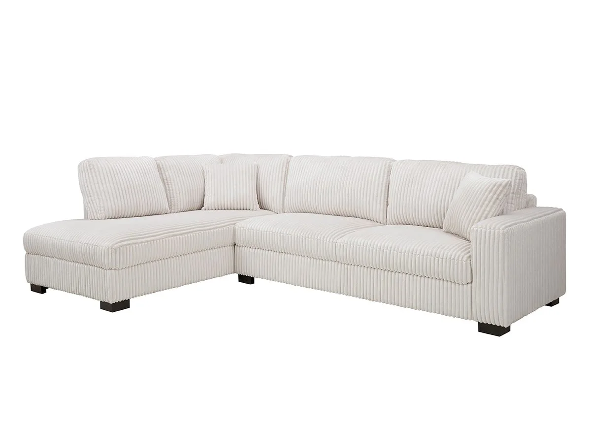 TGC TGC Tracey Cream Cord Fabric Left Hand Corner Sofa