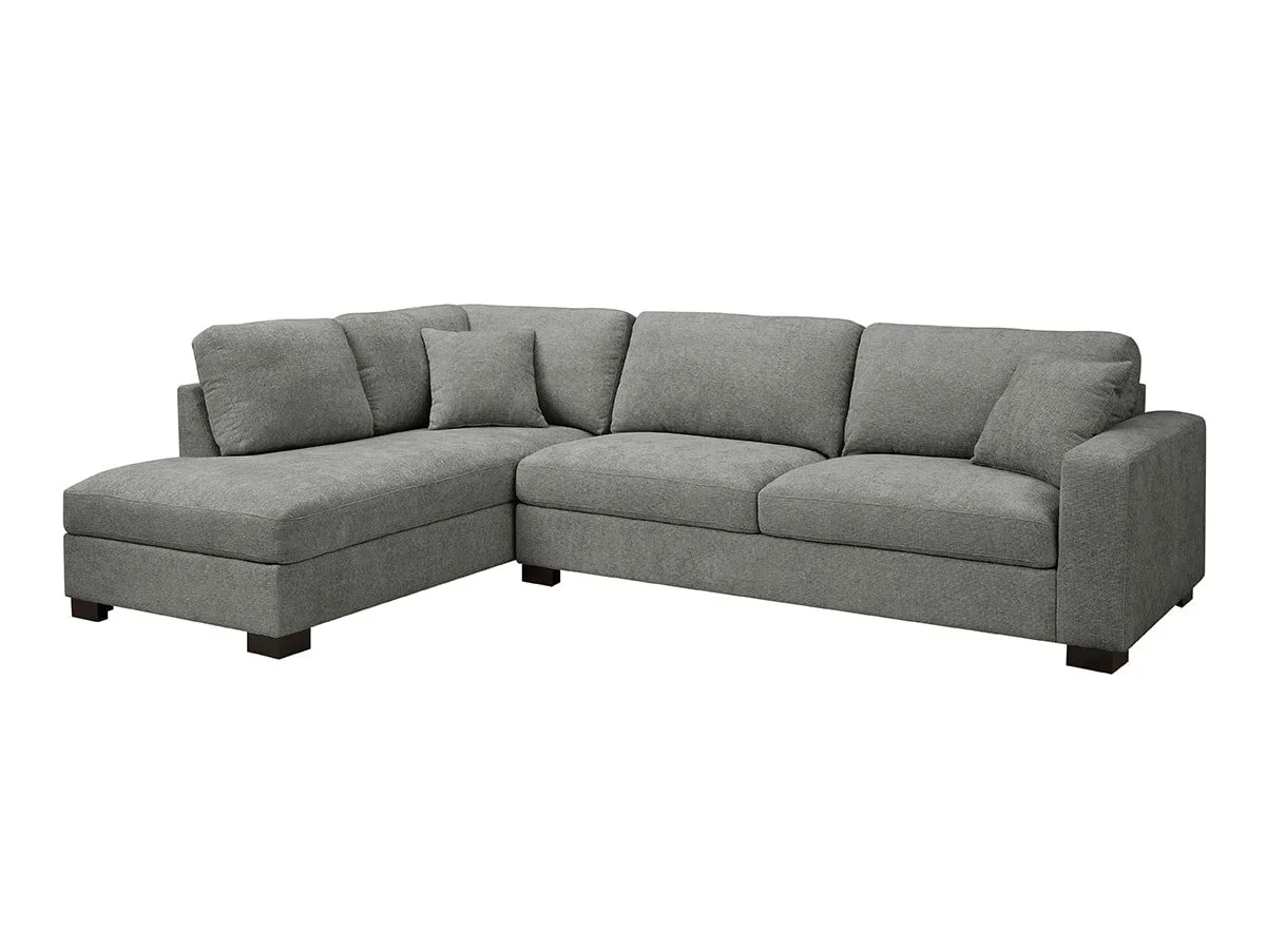 TGC TGC Tracey Grey Chenille Fabric Left Hand Corner Sofa