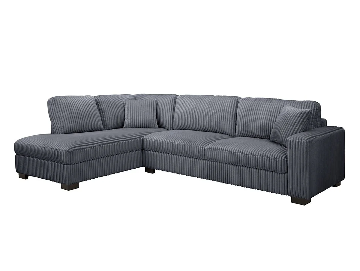 TGC TGC Tracey Grey Cord Fabric Left Hand Corner Sofa