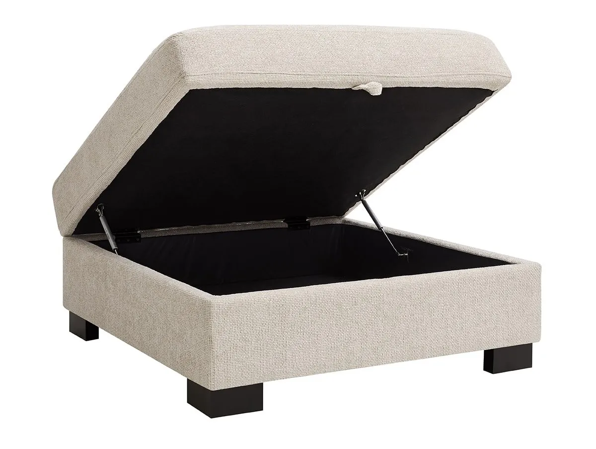 TGC TGC Tracey Beige Chenille Fabric Storage Footstool