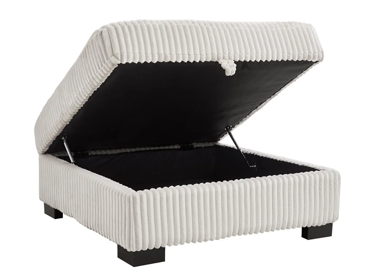 TGC TGC Tracey Cream Cord Fabric Storage Footstool