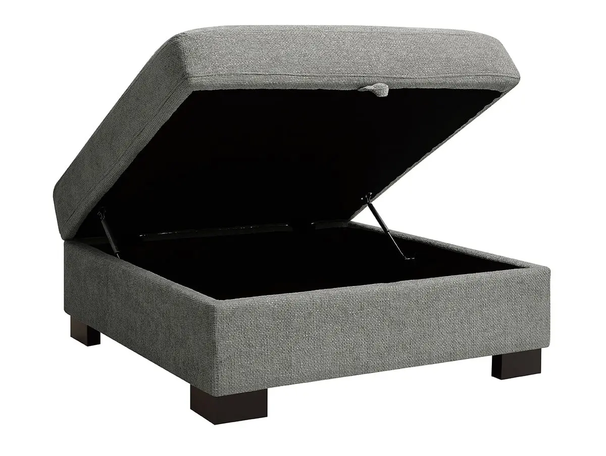 TGC TGC Tracey Grey Chenille Fabric Storage Footstool