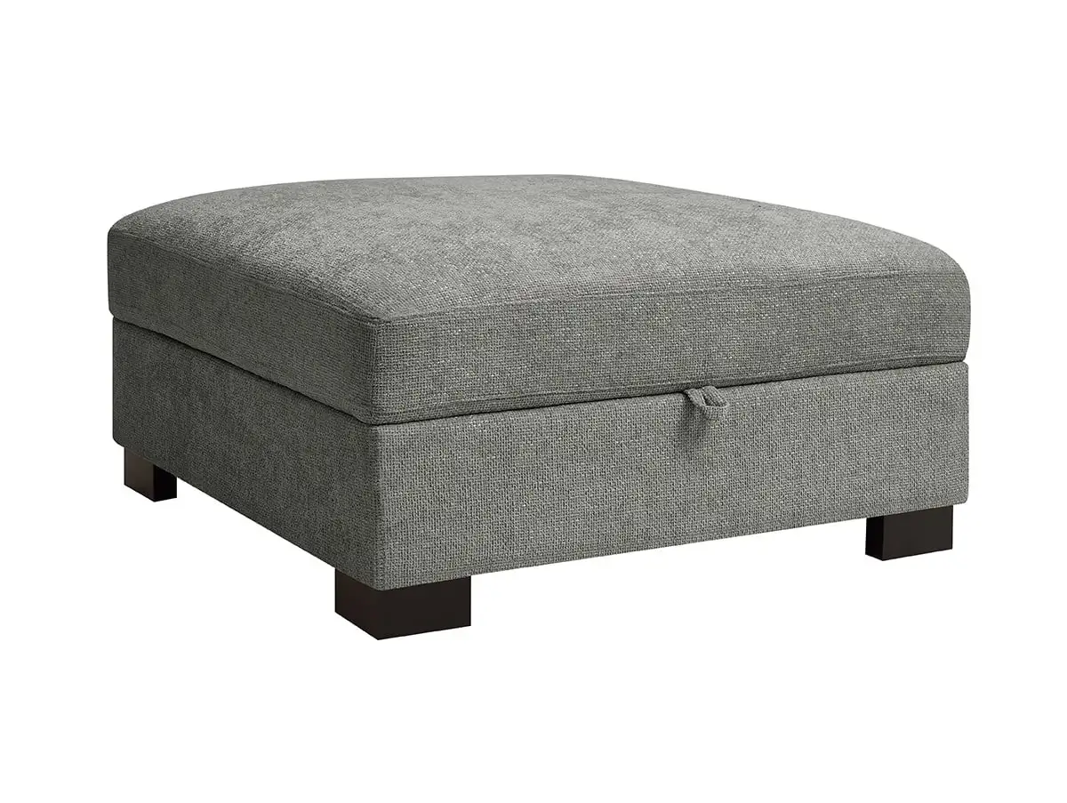 TGC TGC Tracey Grey Chenille Fabric Storage Footstool