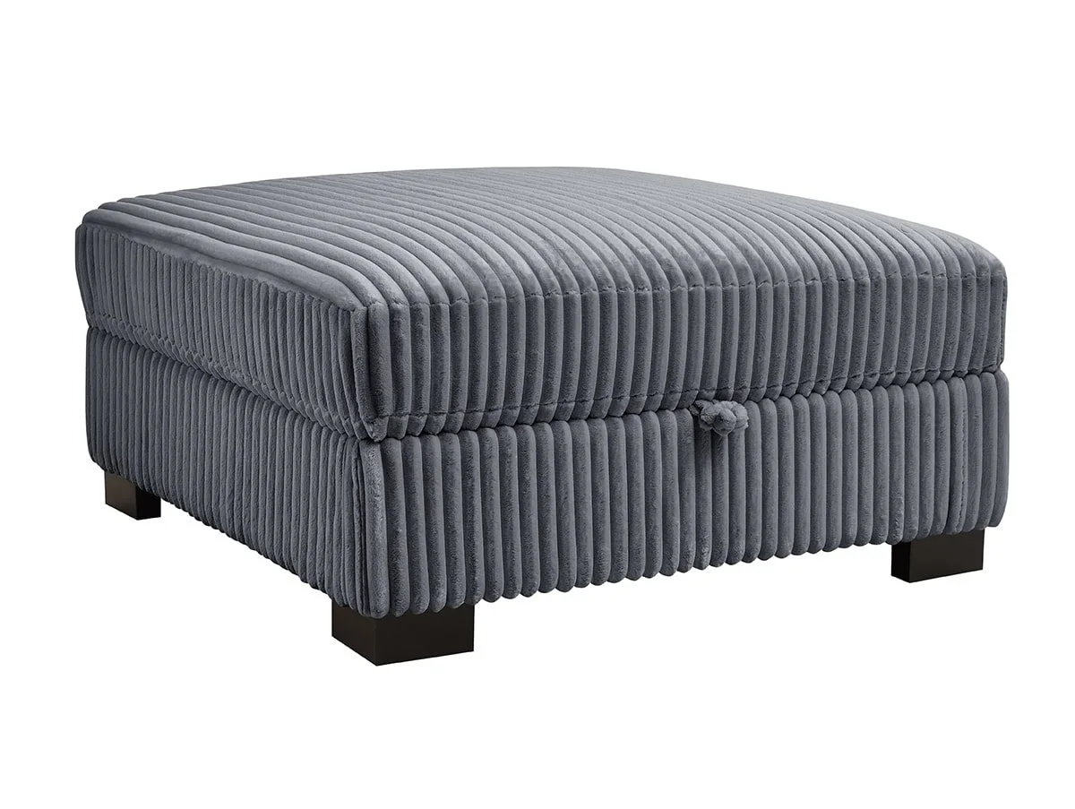 TGC TGC Tracey Grey Cord Fabric Storage Footstool