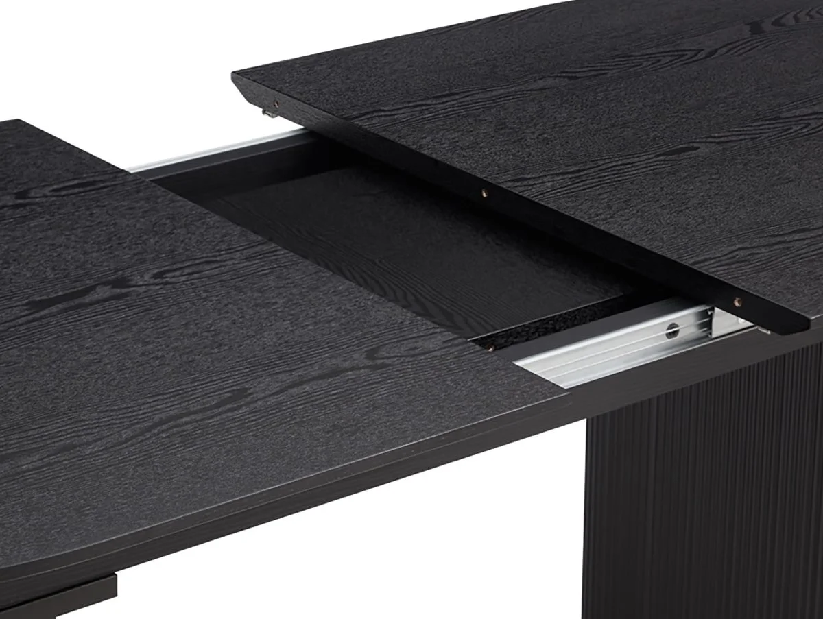 TGC TGC Yuki Black Wood Veneer Japandi Extending Table