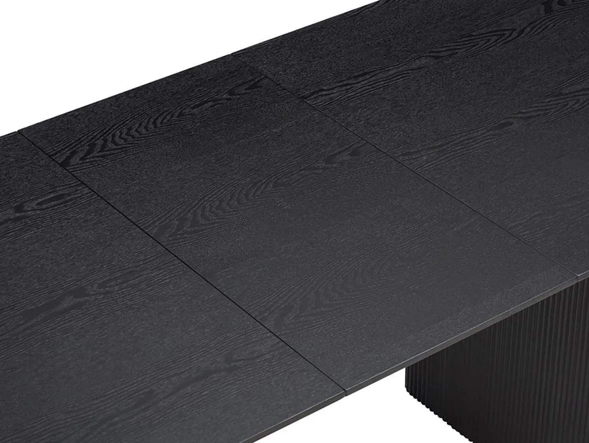 TGC TGC Yuki Black Wood Veneer Japandi Extending Table