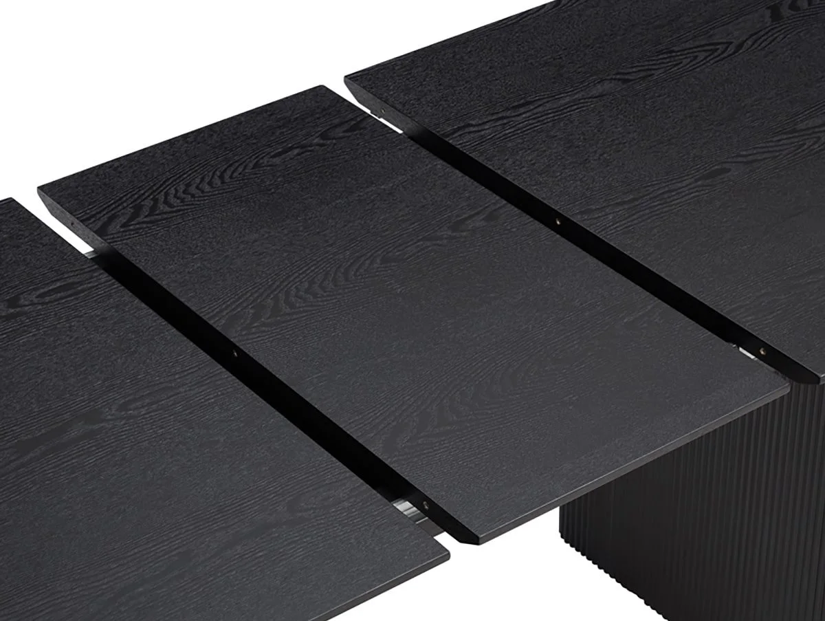 TGC TGC Yuki Black Wood Veneer Japandi Extending Table