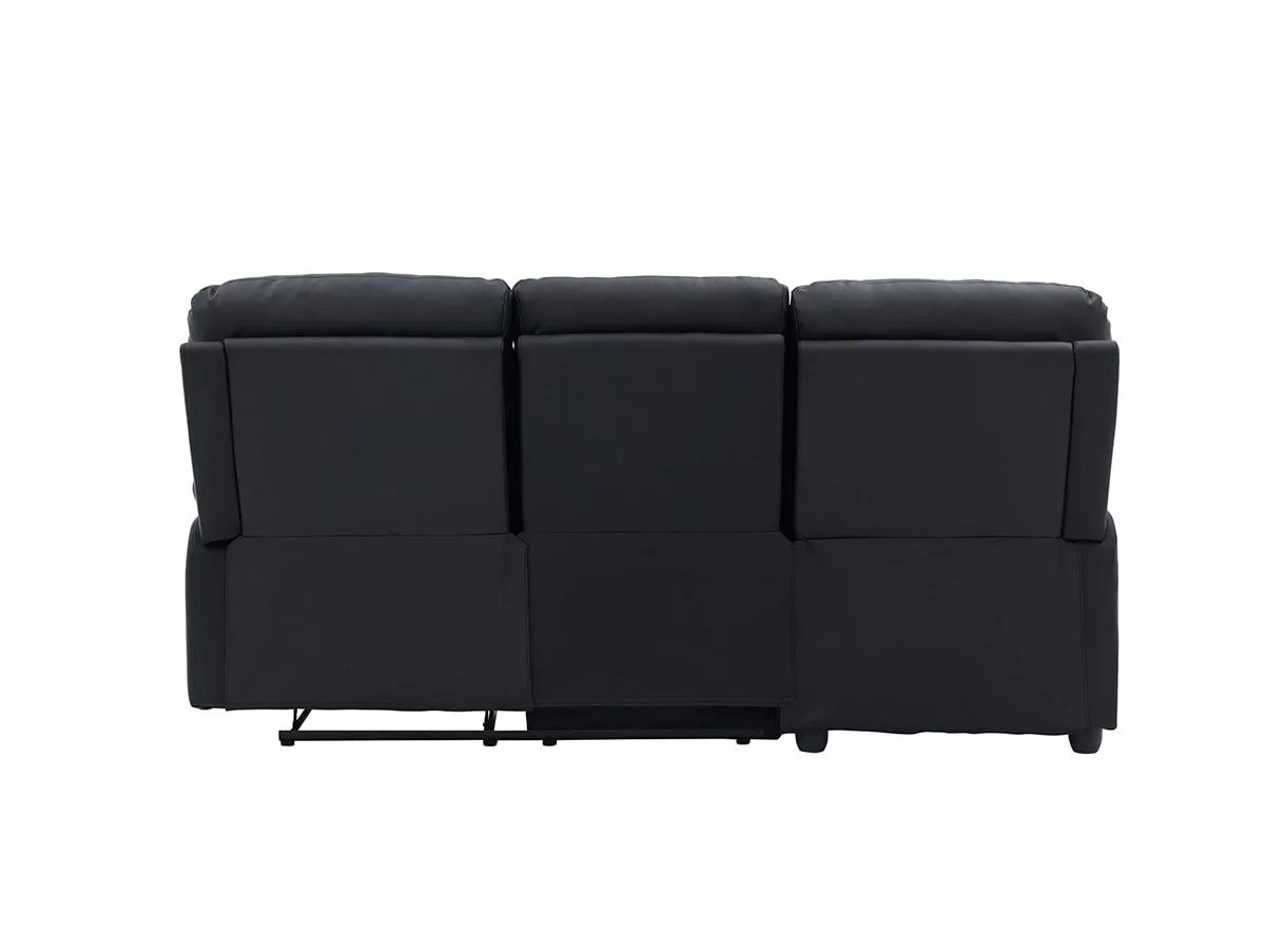 TGC TGC Colin Black Faux Leather Left Hand Chaise Recliner Corner Sofa